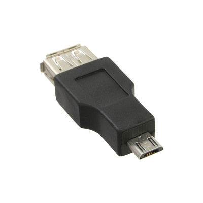 InLine® Micro-USB Adapter, Micro-B Stecker an USB A Buchse (Produktbild 1)
