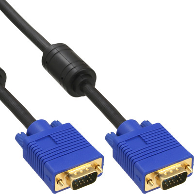 InLine® S-VGA Kabel Premium, 15pol HD Stecker / Stecker, schwarz, 0,5m (Produktbild 1)