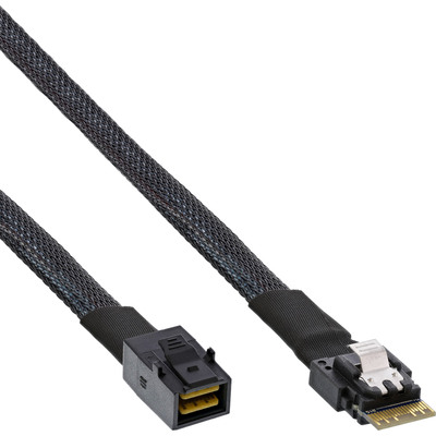 InLine® Slim SAS Kabel, SFF-8654 zu Mini SAS HD SFF-8643, 24Gb/s, 0,5m (Produktbild 1)