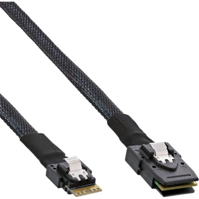 InLine® Slim SAS Kabel, SFF-8654 zu Mini SAS SFF-8087, 12Gb/s, 0,5m (Produktbild 1)