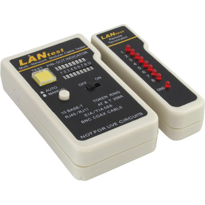 InLine® Tester für BNC, RJ11, RJ45 mit Tasche (Produktbild 1)
