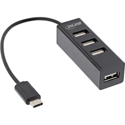 InLine® USB 2.0 4-Port Hub, USB-C Stecker auf 4x USB-A Buchse, Kabel 15cm (Produktbild 1)