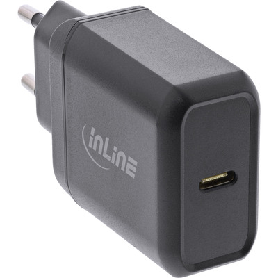 InLine® USB PD Netzteil Ladegerät Single USB-C, Power Delivery, 25W, schwarz (Produktbild 1)