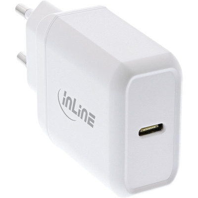 InLine® USB PD Netzteil Ladegerät Single USB-C, Power Delivery, 25W, weiß (Produktbild 1)
