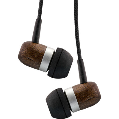 InLine® woodin-ear, In-Ear Headset mit Kabelmikrofon und Funktionstaste, Walnuss (Produktbild 1)