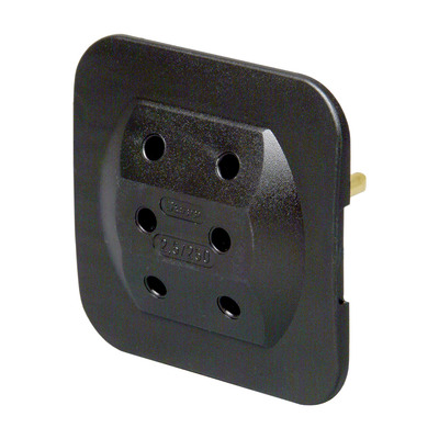 Kopp Euro 3-fach-Adapter, extra flach, schwarz (Produktbild 1)
