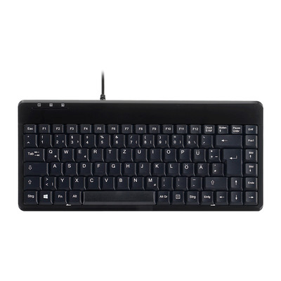 Perixx PERIBOARD-409 H, DE, Mini USB-Tastatur, 2 Hubs, schwarz (Produktbild 1)