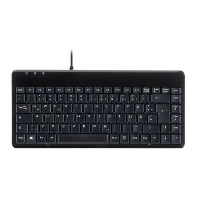 Perixx PERIBOARD-409 U, DE, Mini USB-Tastatur, schwarz (Produktbild 1)