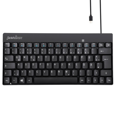 Perixx PERIBOARD-422 DE, Mini USB-C Tastatur kabelgebunden, schwarz (Produktbild 1)