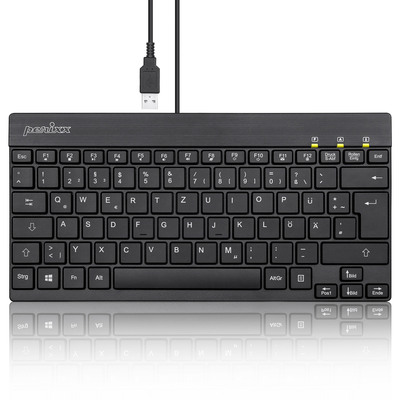 Perixx PERIBOARD-426, DE, kabelgebunden, USB Mini Tastatur mit flachen Tasten, schwarz (Produktbild 1)