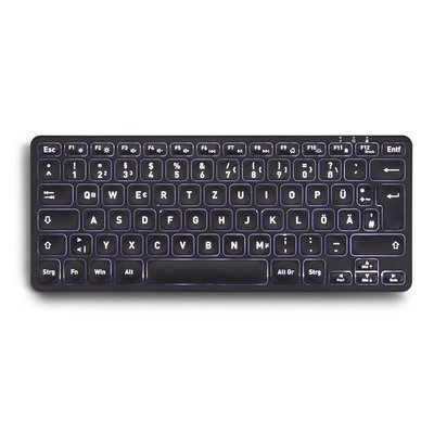 Perixx PERIBOARD-732B DE, Mini-Tastatur Wireless, mit Hintergrundbeleuchtung, schwarz (Produktbild 1)