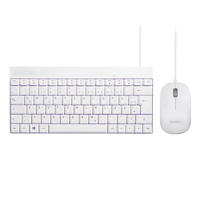 Perixx PERIDUO-212 DE, Mini USB-Tastatur und Maus Set, weiß (Produktbild 1)