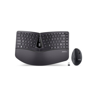 Perixx PERIDUO-606B, DE, Tastatur- und Maus Set, kabellos, ergonomisch, schwarz (Produktbild 1)