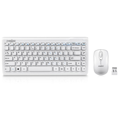 Perixx PERIDUO-707 PLUS US W, Mini Tastatur und Maus Set, schnurlos, weiß (Produktbild 1)