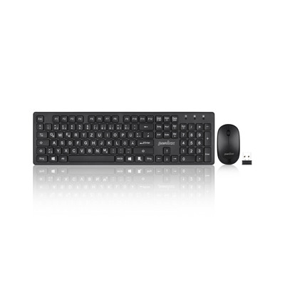 Perixx PERIDUO-717 DE, Tastatur und Maus Set, große Buchstaben, schnurlos, schwarz (Produktbild 1)