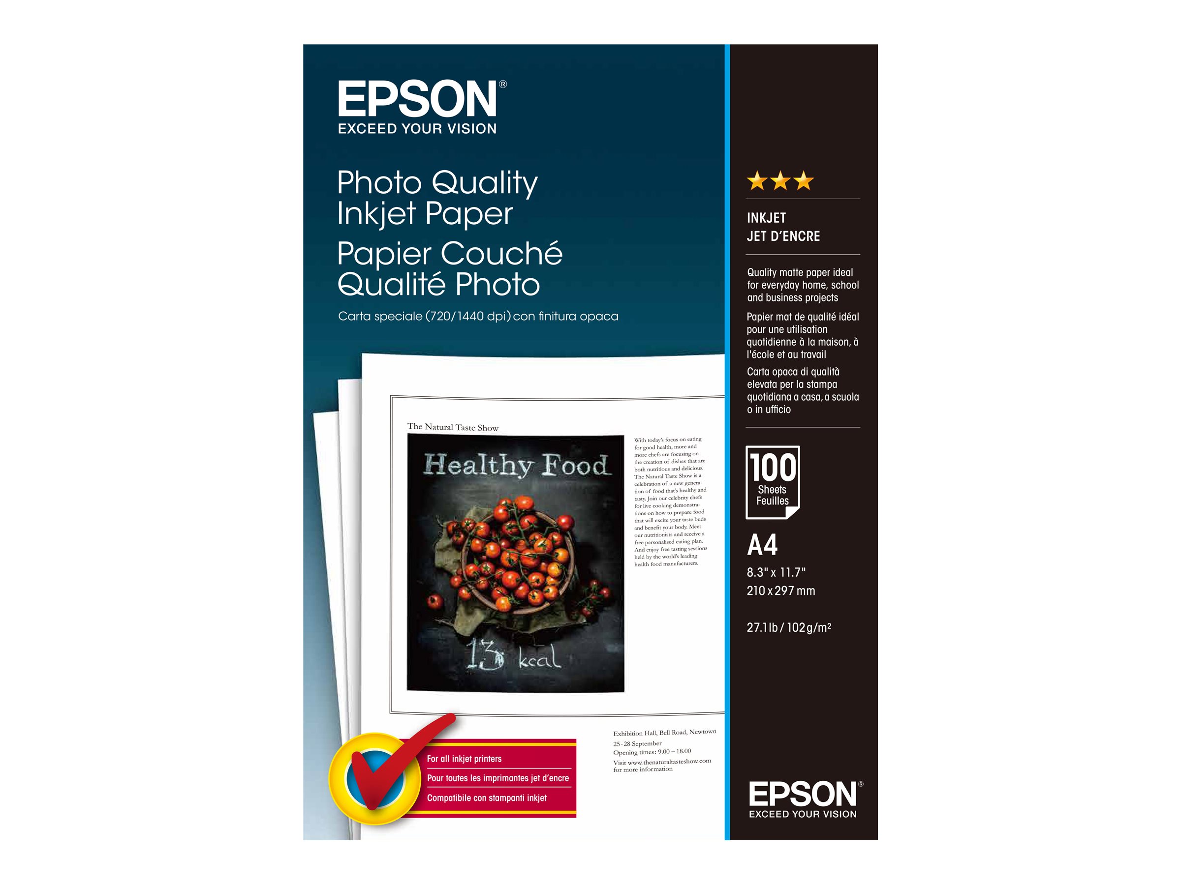 EPSON InkjetFotopapier quality A4 100BL