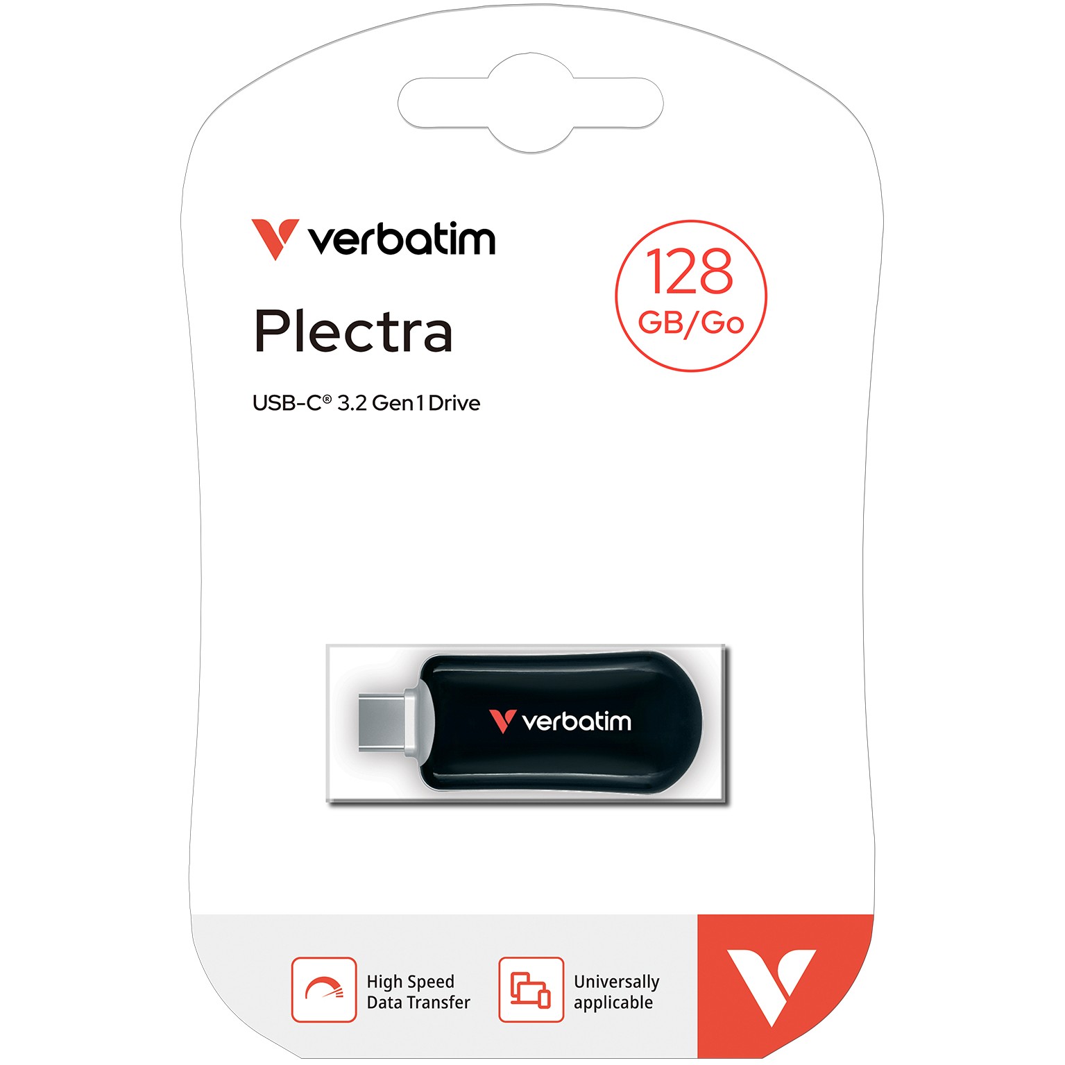 USB-Stick 128GB Verbatim 3.2 Typ C Plectra Flash Drive black