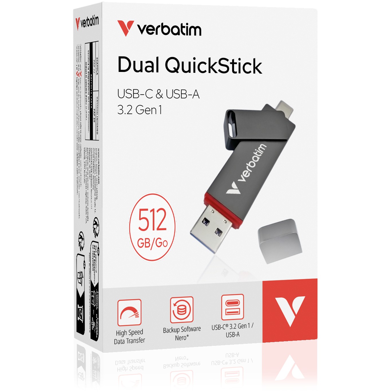 USB-Stick 512GB Verbatim 3.2 Typ A/C Dual Quick Stick