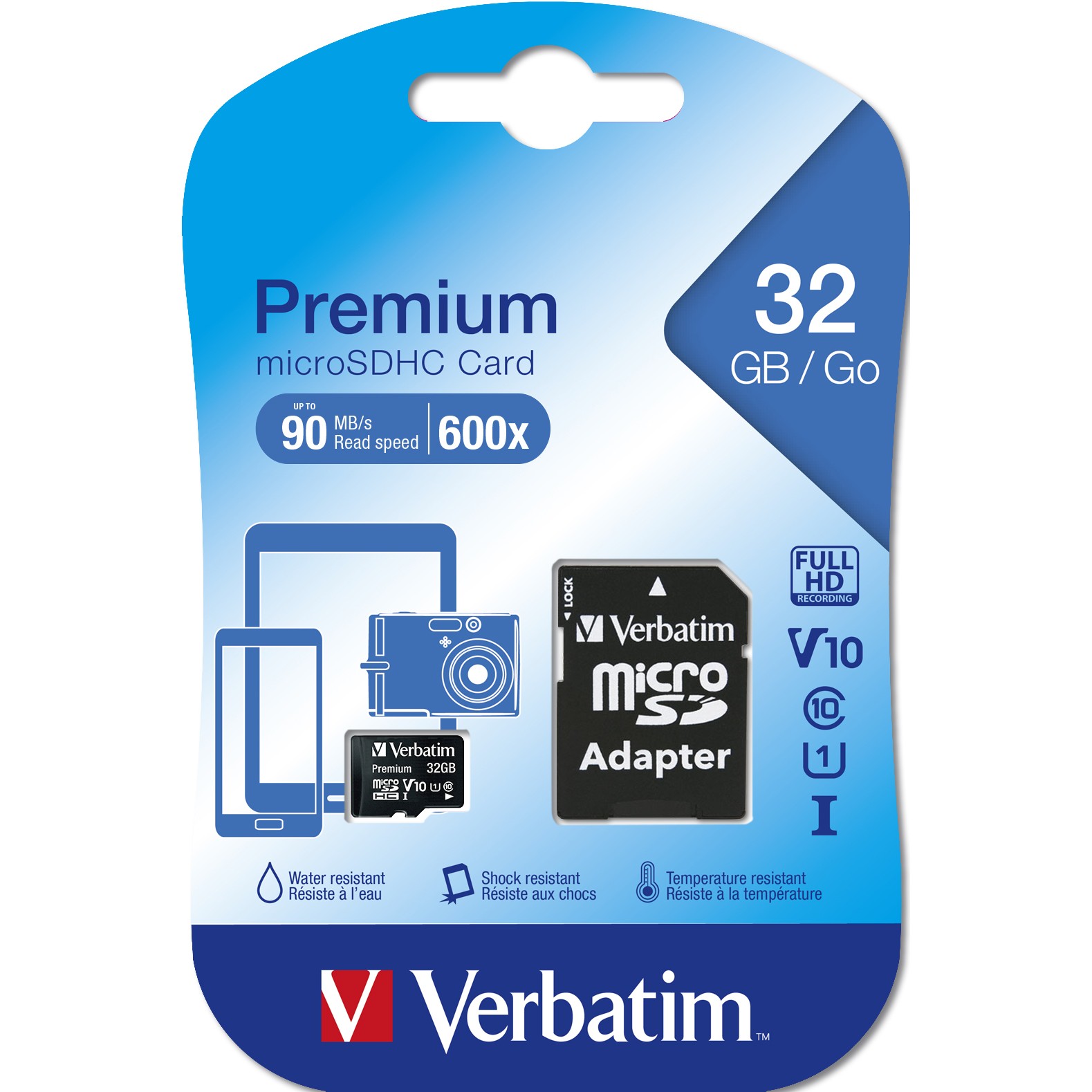 VERBATIM microSDHC Card 32GB Class 10 Retail