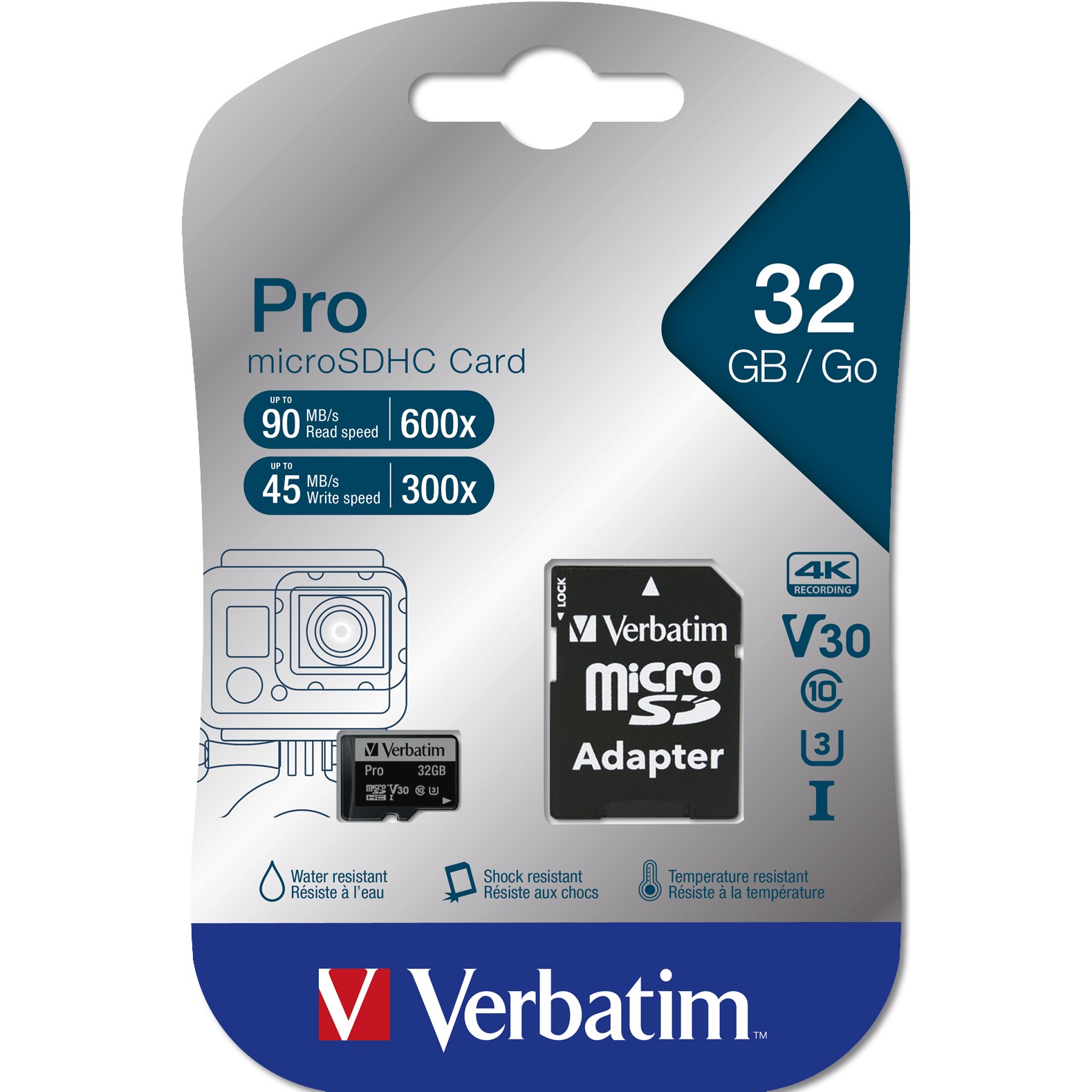 SD MicroSD Card  32GB Verbatim SDHC Pro Class 10 + Adapter retail