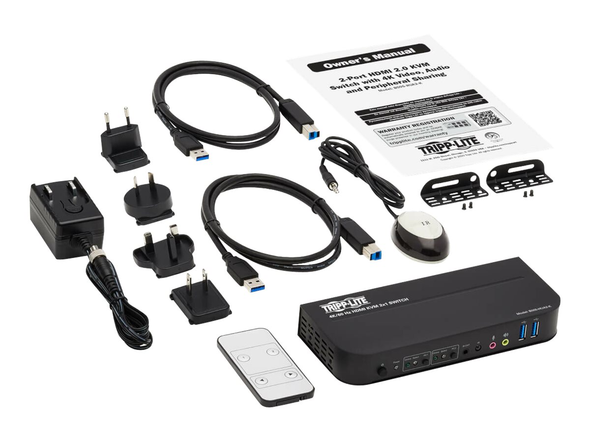 Eaton 2-Port HDMI/USB KVM Switch - 4K 60 Hz, HDR, HDCP 2.2