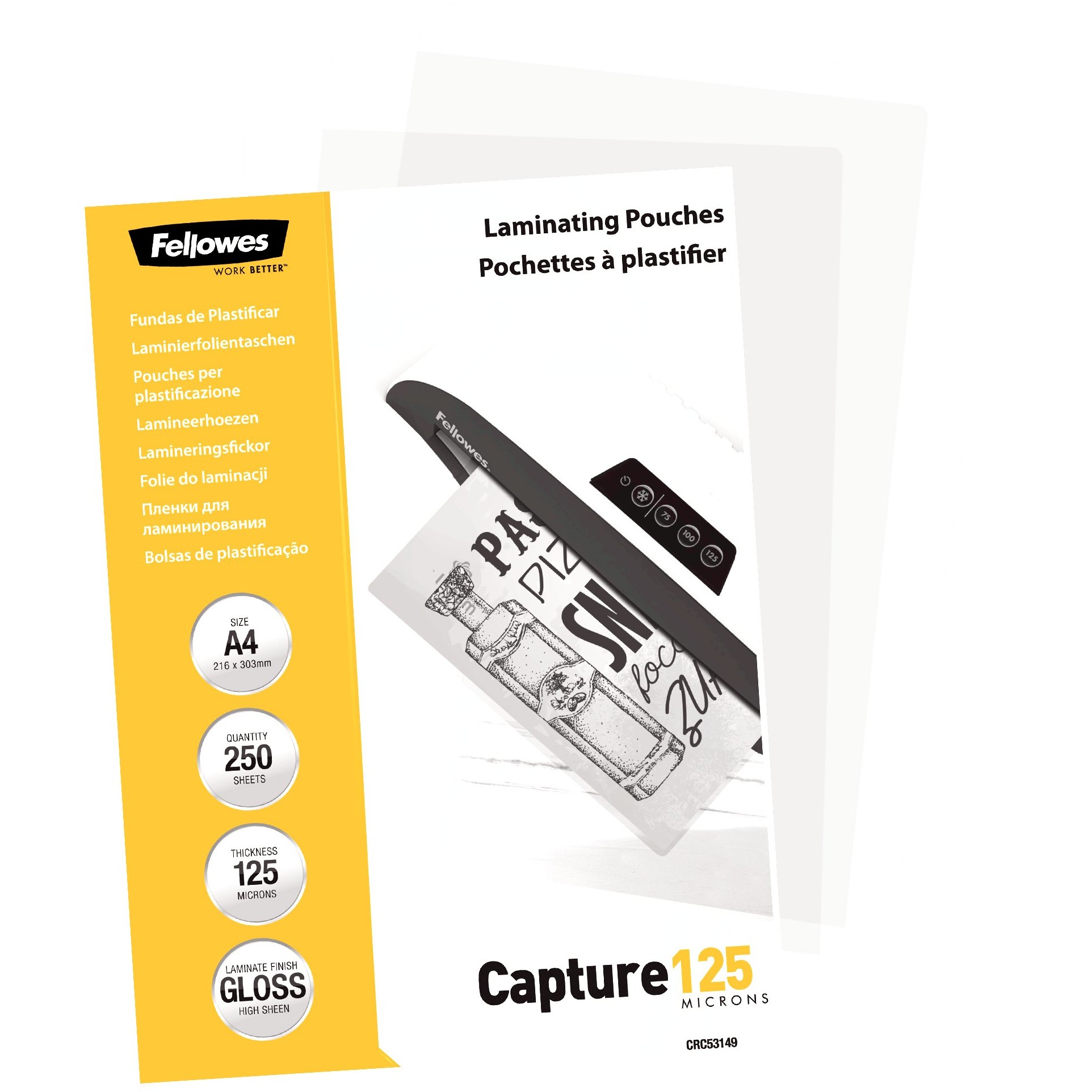 Fellowes Laminierfolie Capture A4 125Mikron glänzend 250P
