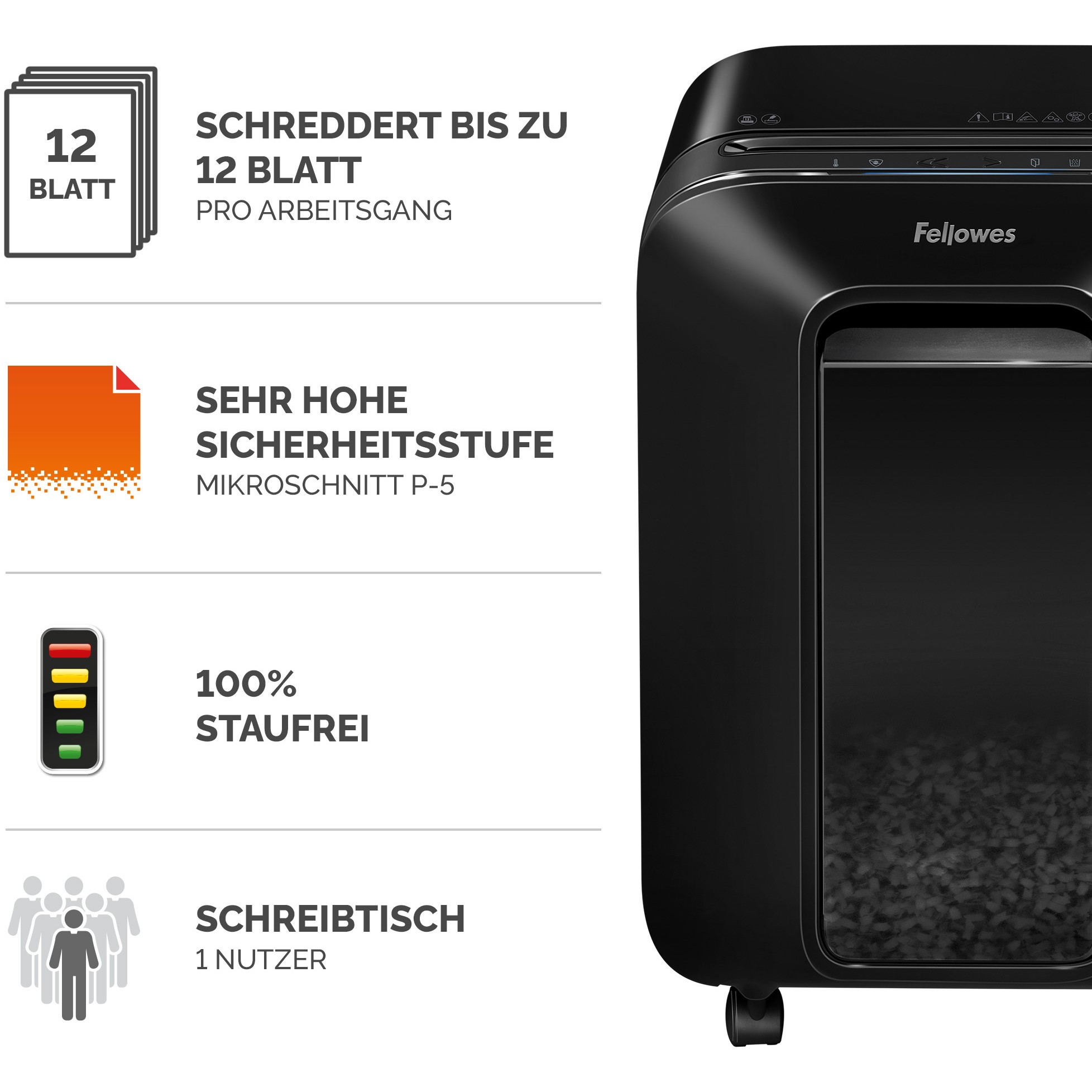 Fellowes Aktenvernichter Powershred LX201 schwarz