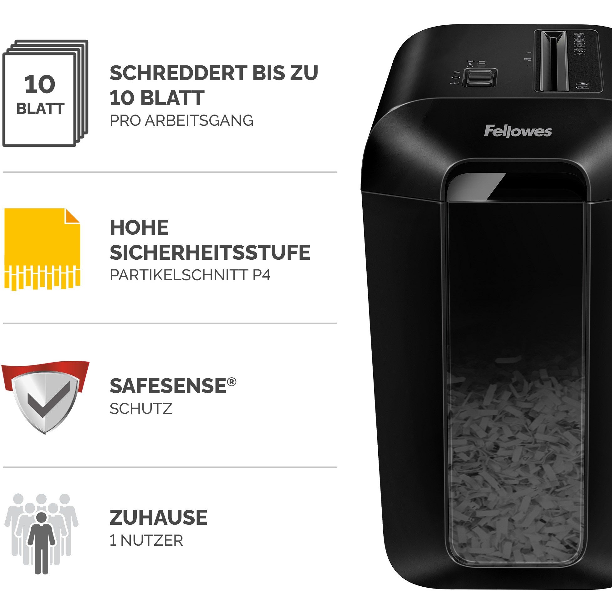 Fellowes Aktenvernichter Powershred LX65 schwarz