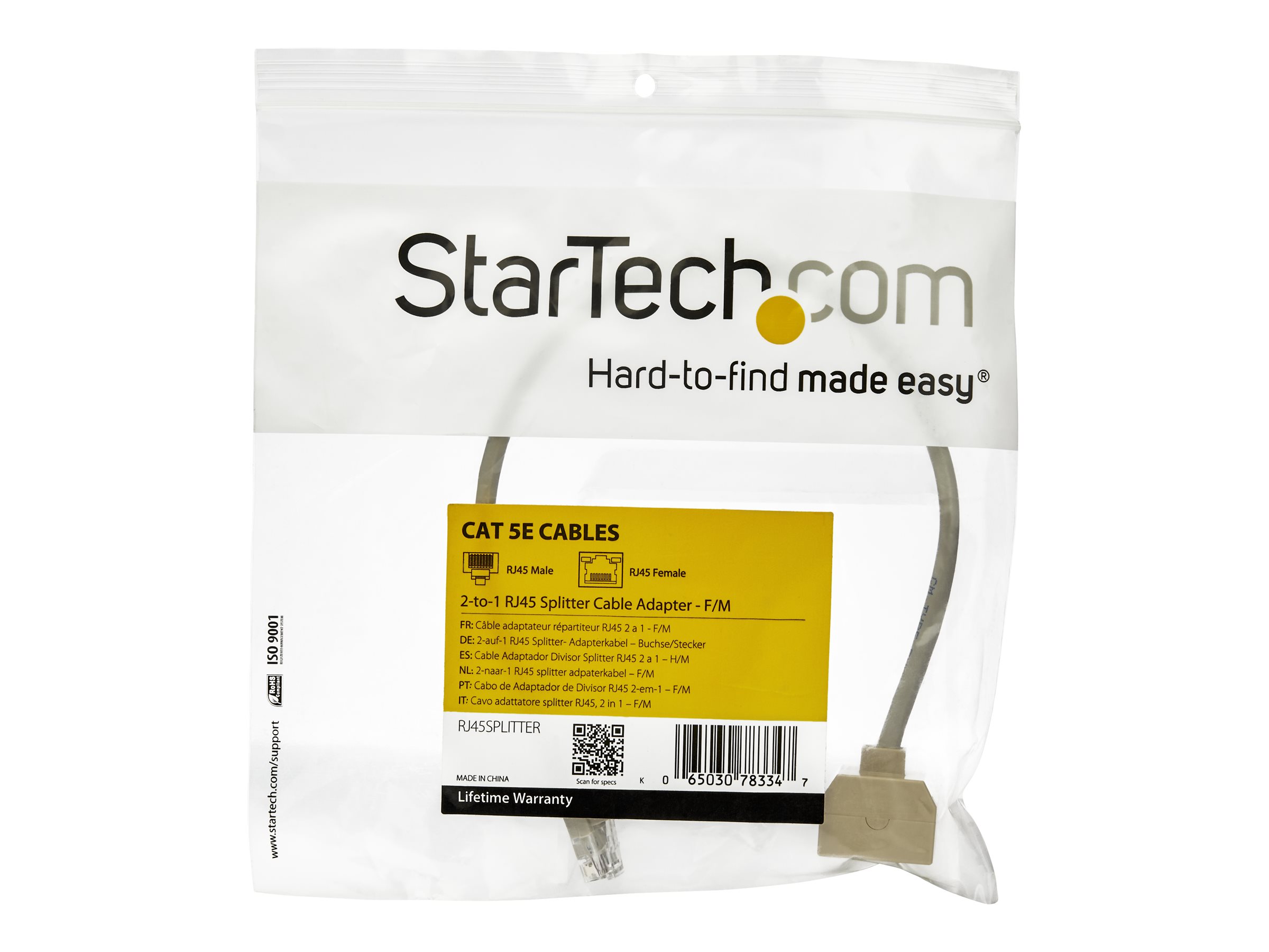 STARTECH RJ45 Splitter Cable Adapter