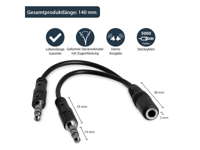 STARTECH 3,5mm Audio Klinke Y Kabel