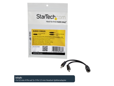 STARTECH 3,5mm Audio Klinke Y Kabel