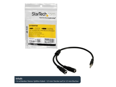 STARTECH Slim Stereo Splitter Cable