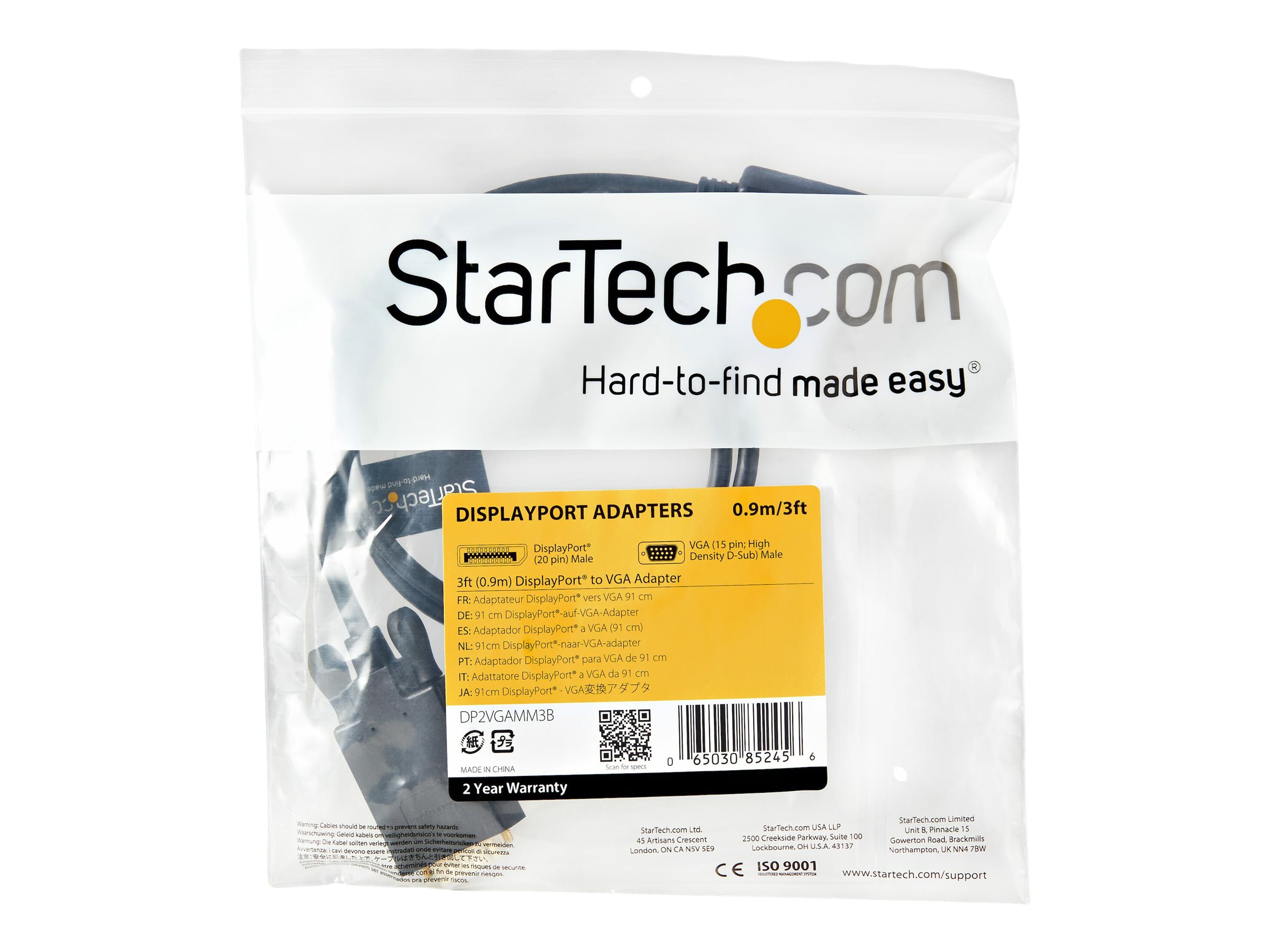 STARTECH DP2VGAMM3B DisplayPort to VGA -