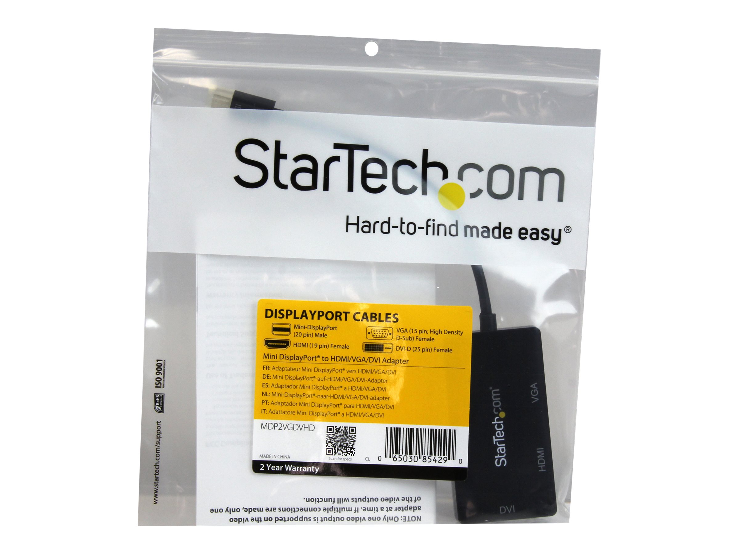 STARTECH mDP to VGA DVI HDMI Adapter