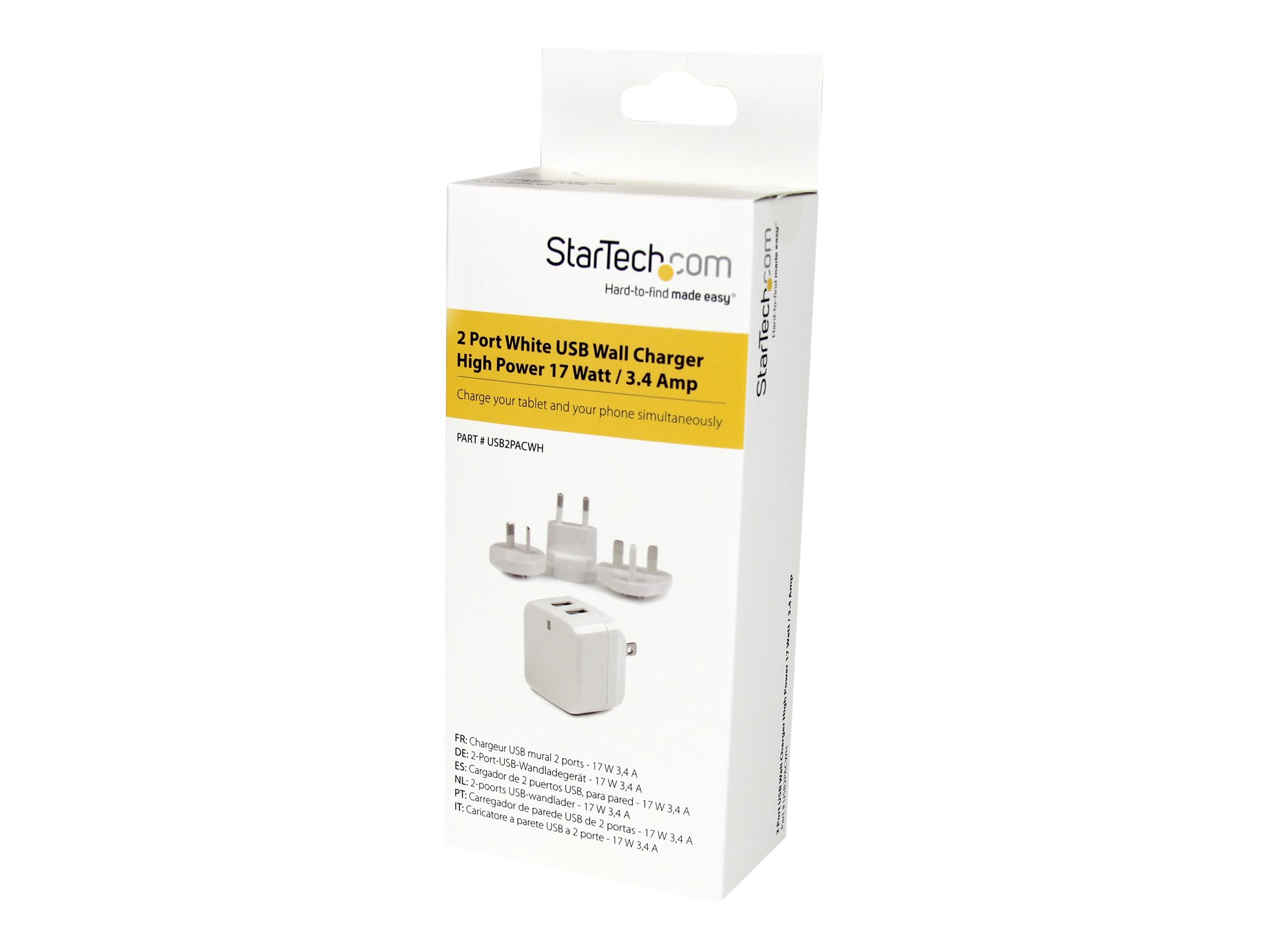StarTech.com USB2PACWH mobile device charger