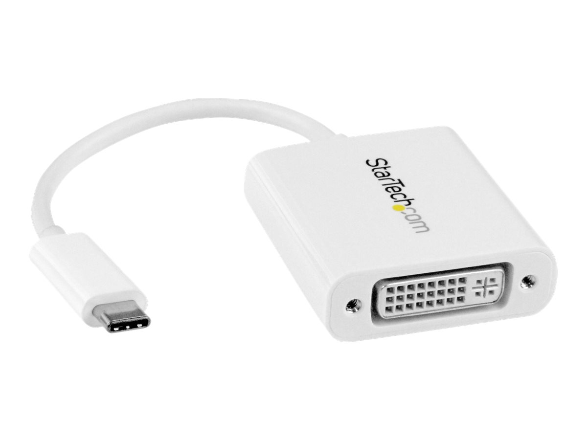 StarTech USB-C auf DVI Adapter - USB Type-C DVI Konverter fr MacBook, Chromebook, Dell XPS oder andere USB-C Gerte - Weiss