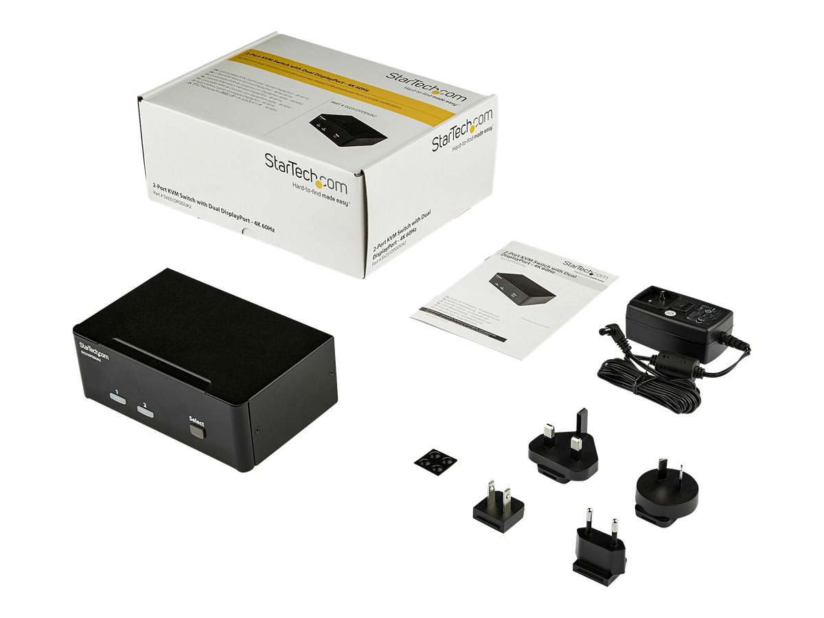 STARTECH 2 Port Dual DP KVM Switch - 4K