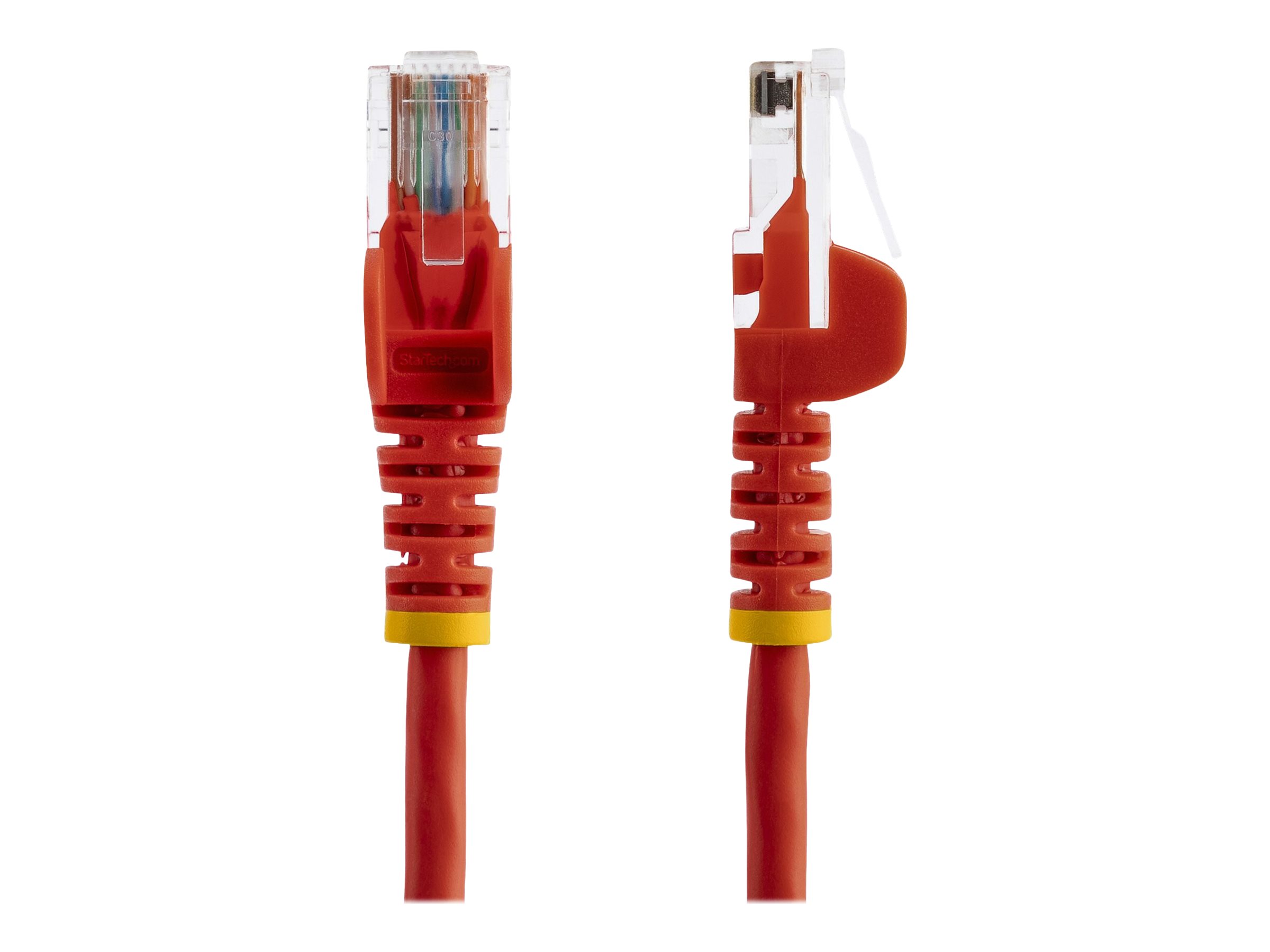0.5m Red Cat5e Patch Cable with Snagless RJ45 Connectors - Short Ethernet Cable - 0.5 m Cat 5e UTP Cable
