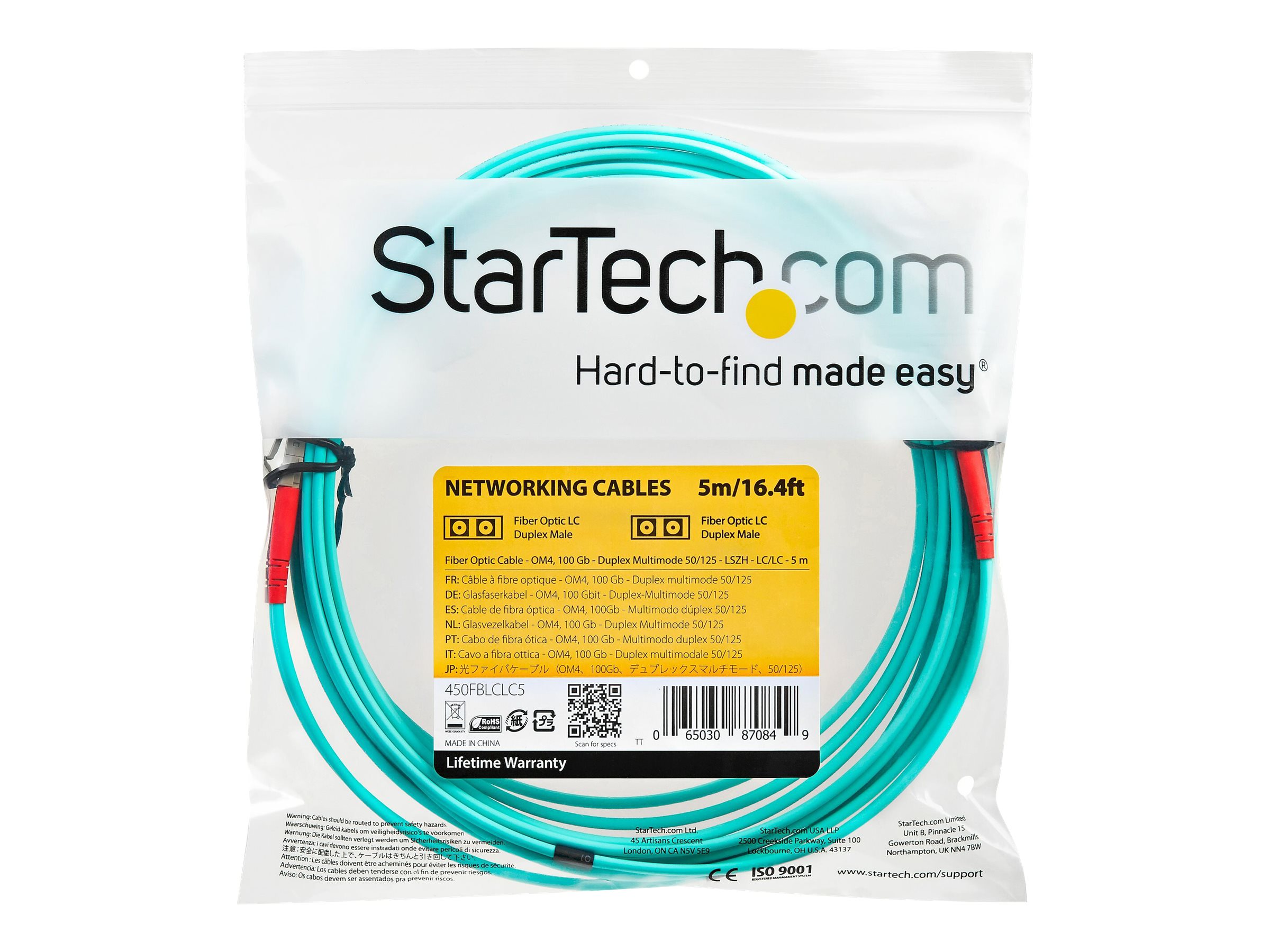 STARTECH Aqua OM4 Duplex Multimode Fiber