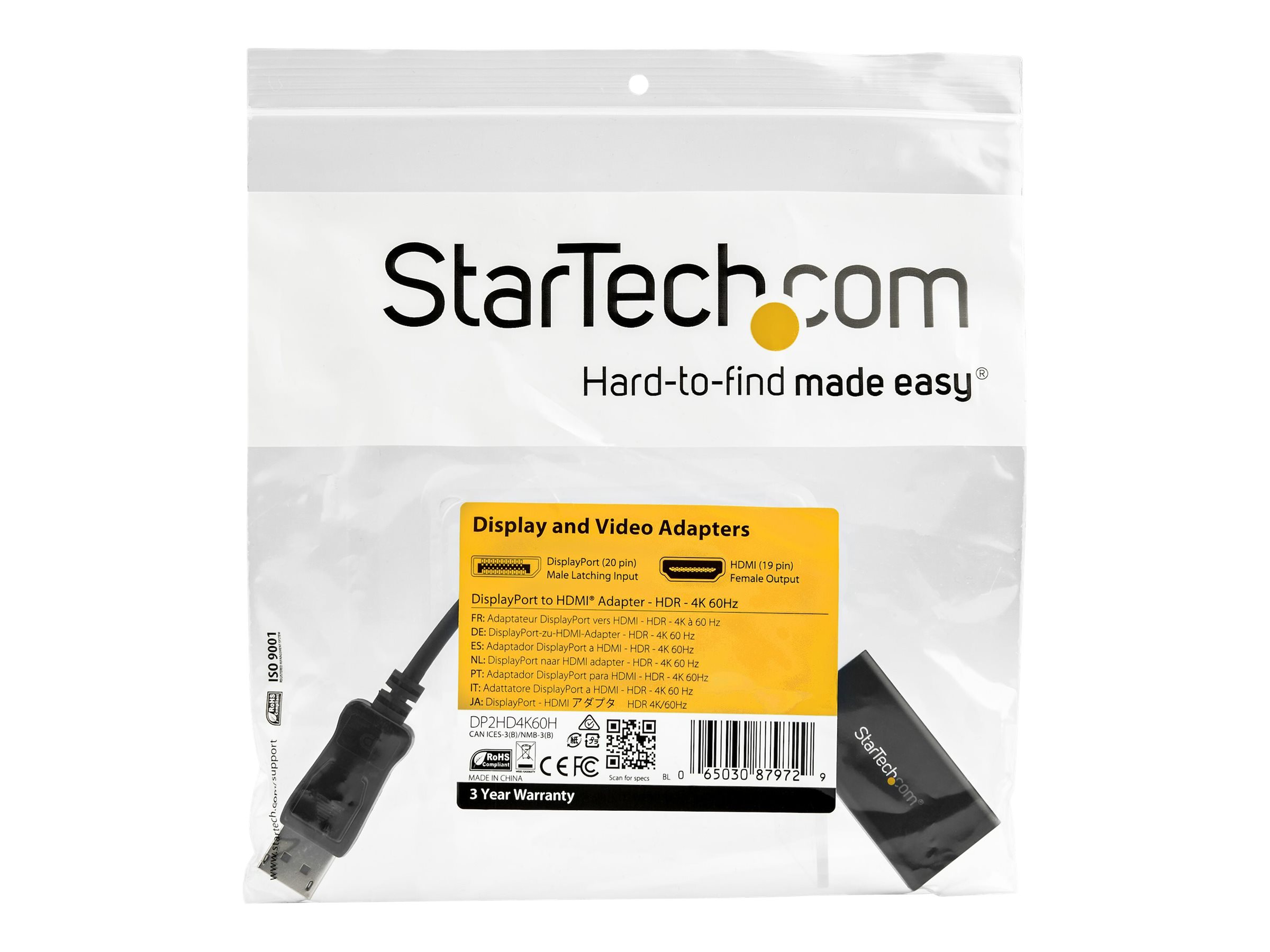 STARTECH DP to HDMI adapter with HDR