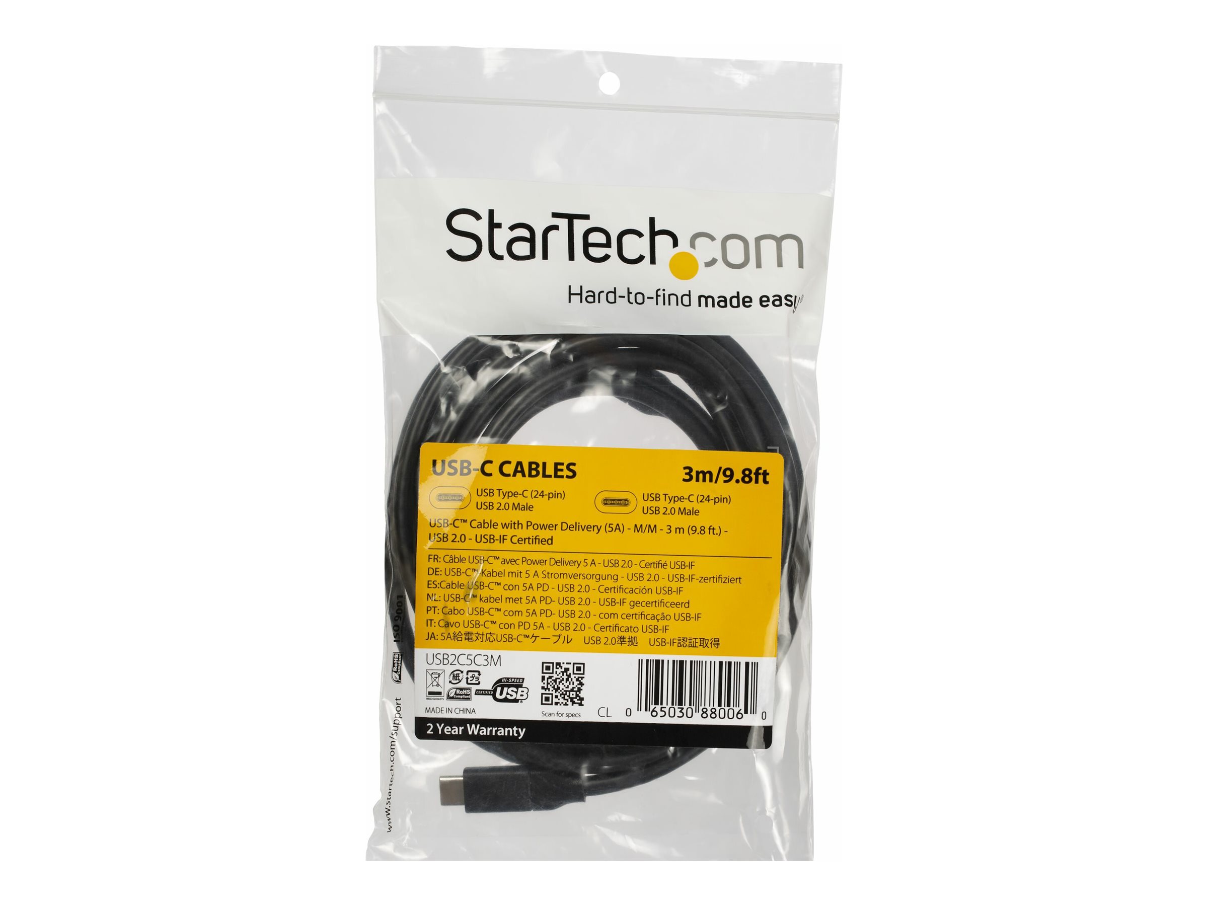 STARTECH 3m 10ft USB C Cable w/ 5A PD