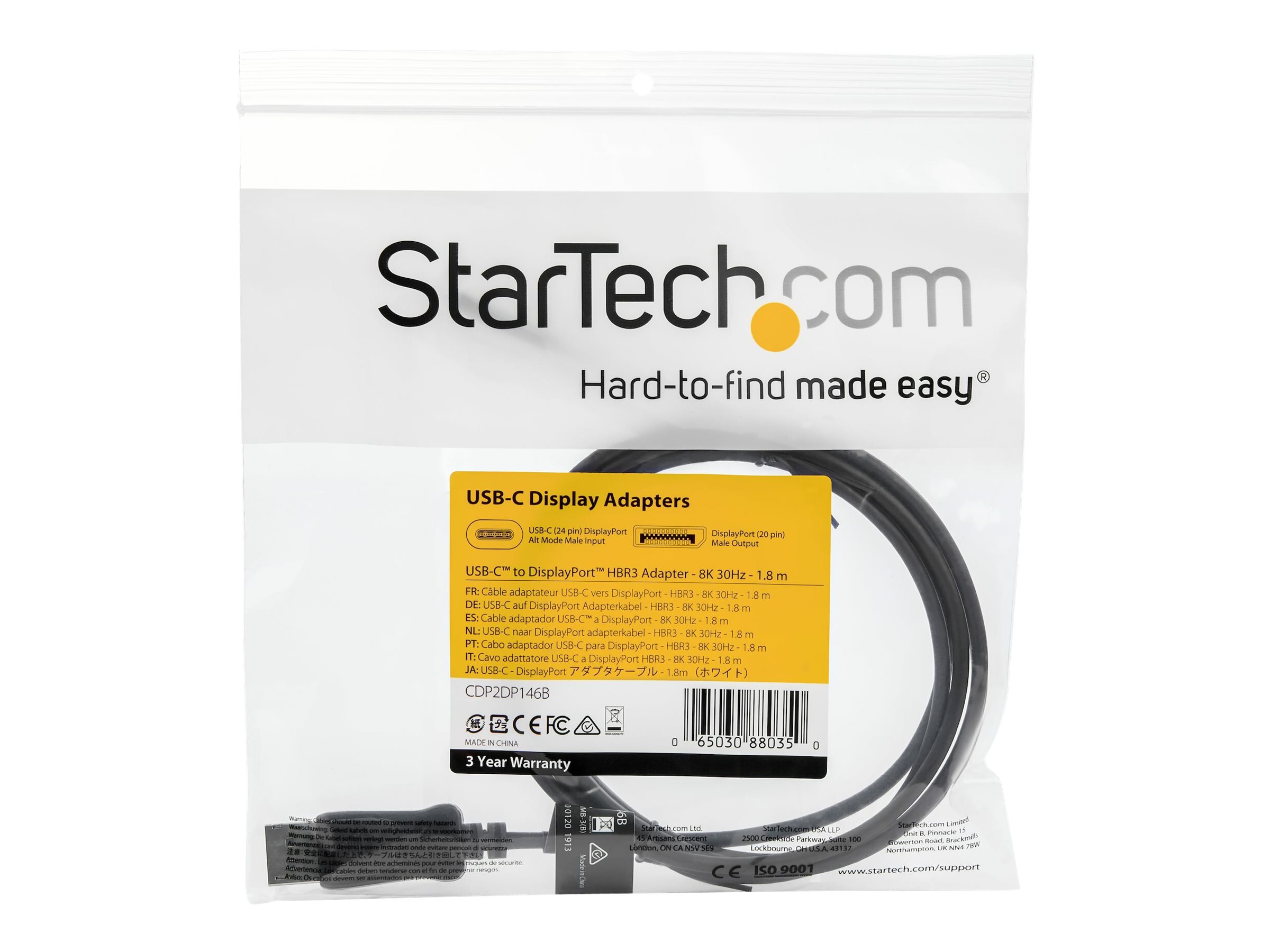 STARTECH 1.8m USB-C to DP Adapter Cable