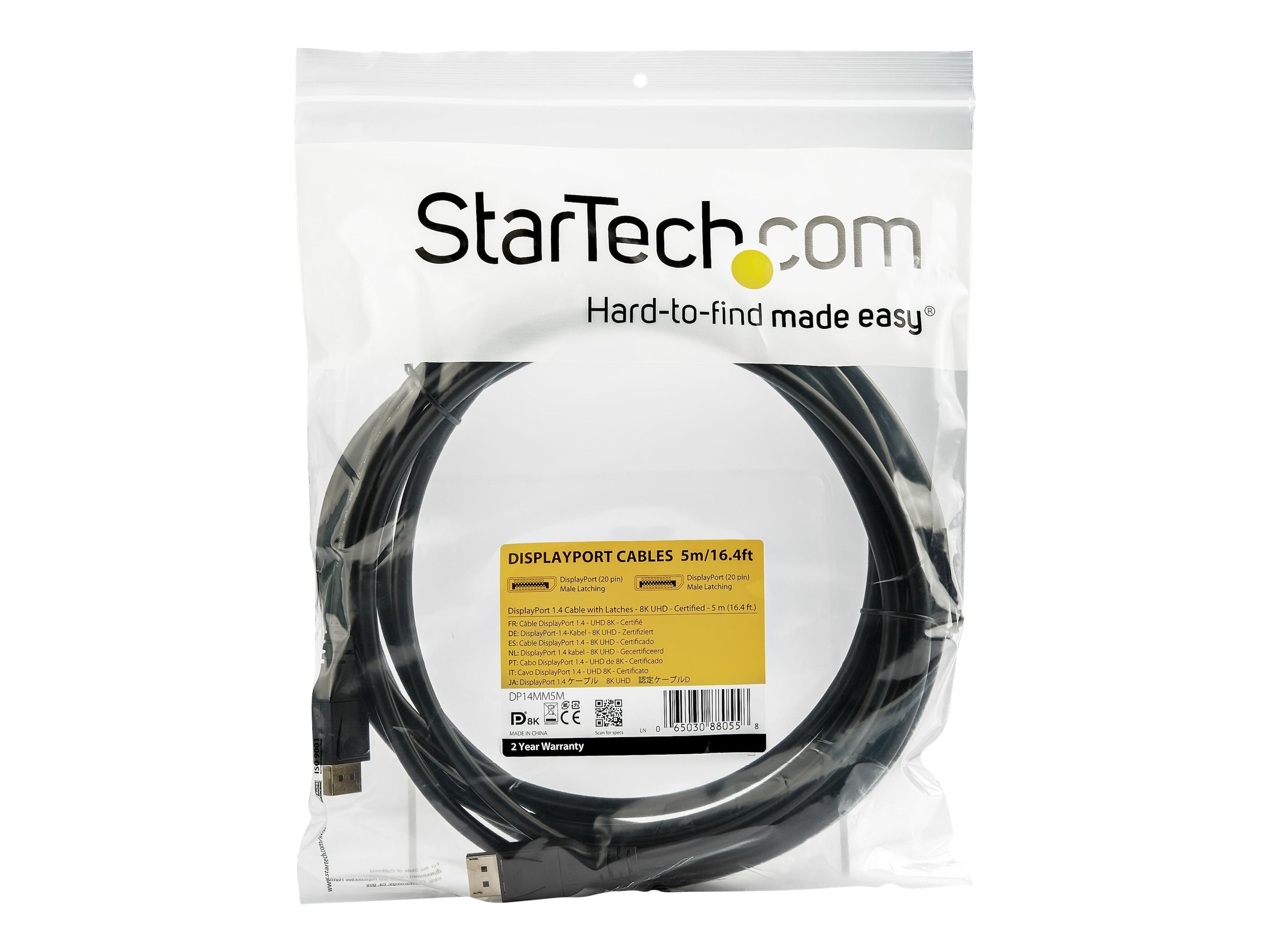 STARTECH 5m DisplayPort 1.4 Cable