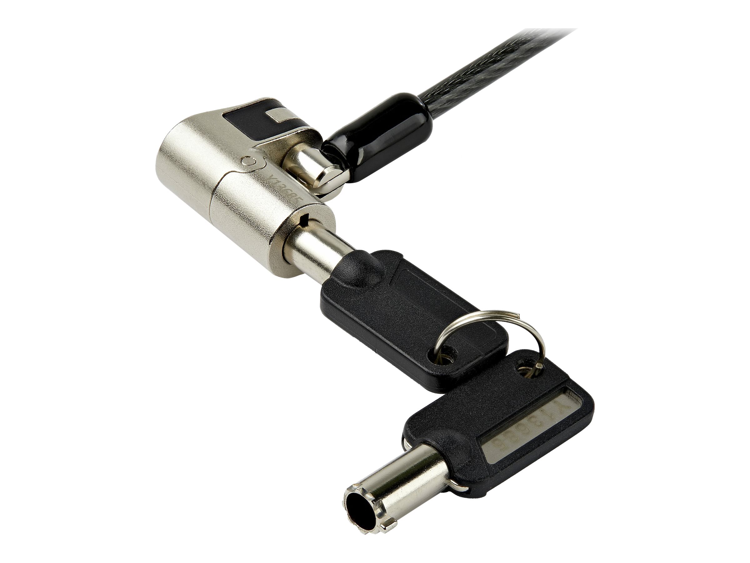 Laptopschloss mit 2m Kabel (mit Schlssel, fr K-Slot, Nano, Wedge Slot, Stahlkabel, Push-to-Lock Taste, Kabelschloss)