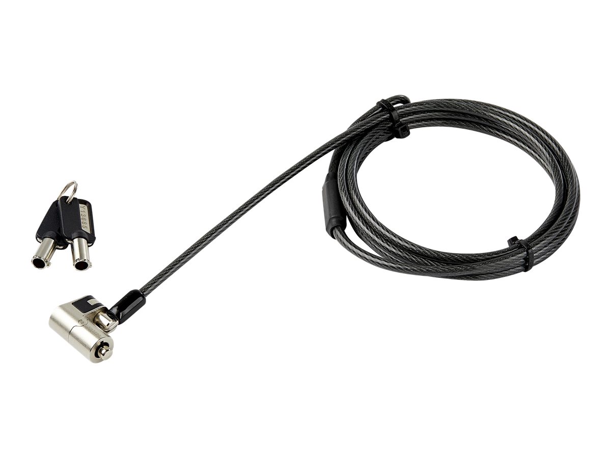 Laptopschloss mit 2m Kabel (mit Schlssel, fr K-Slot, Nano, Wedge Slot, Stahlkabel, Push-to-Lock Taste, Kabelschloss)