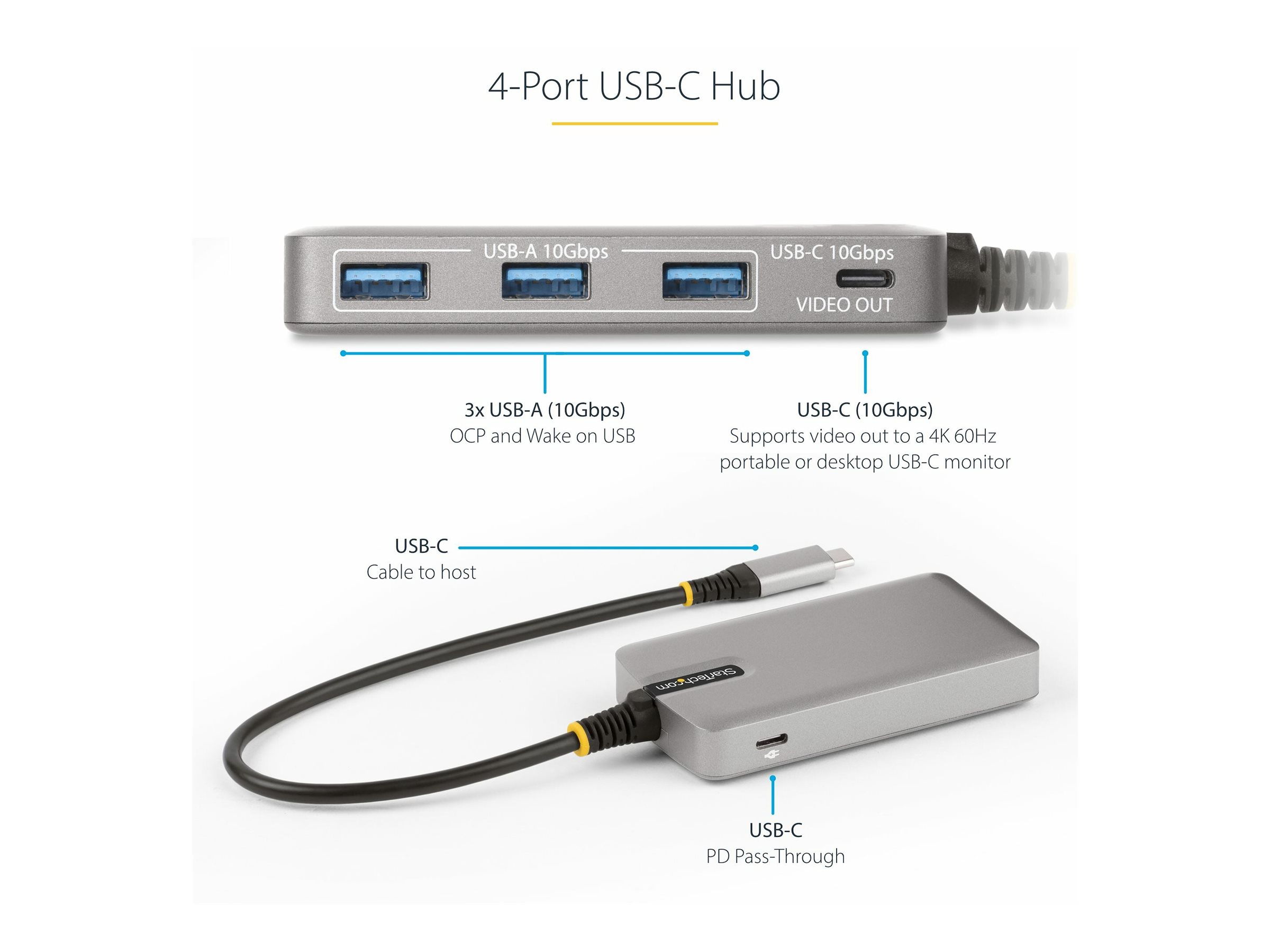 STARTECH 4-Port USB-C Hub mit 4K Video
