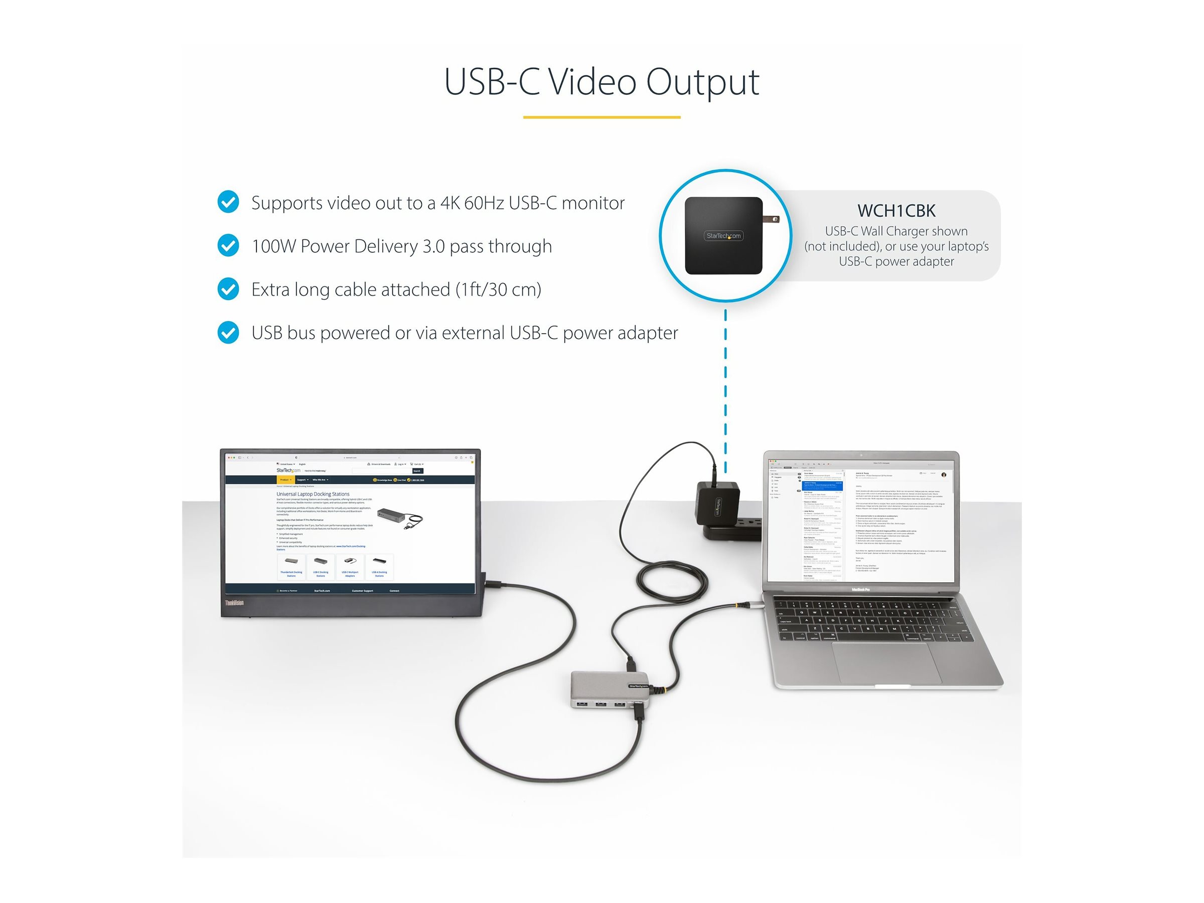 STARTECH 4-Port USB-C Hub mit 4K Video