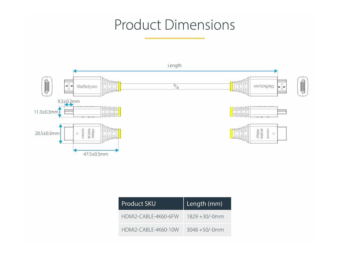 STARTECH 3m Premium HDMI Kabel 4K 60Hz