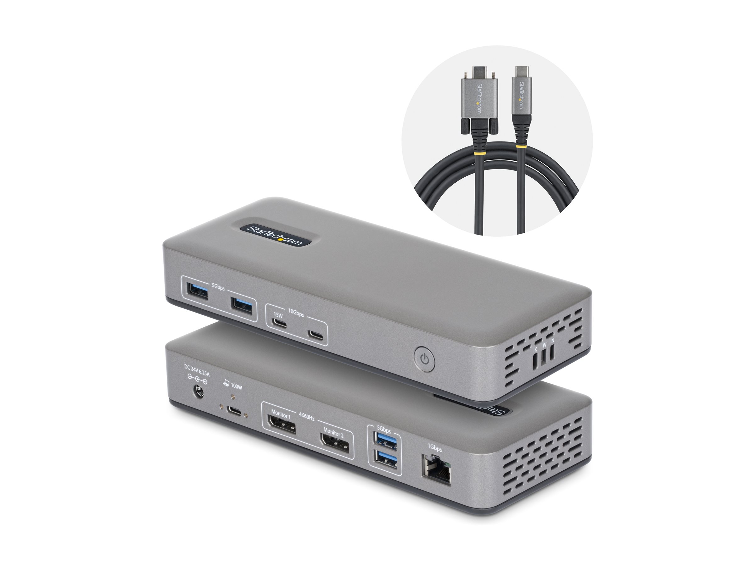 STARTECH USB-C Dock 2x DP 100W PD