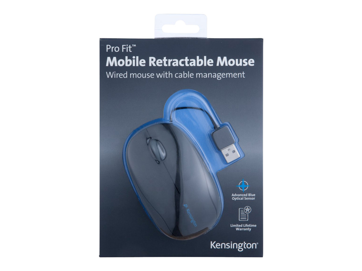 Kensington Pro Fit™ Mobil-Maus, einziehbares Kabel